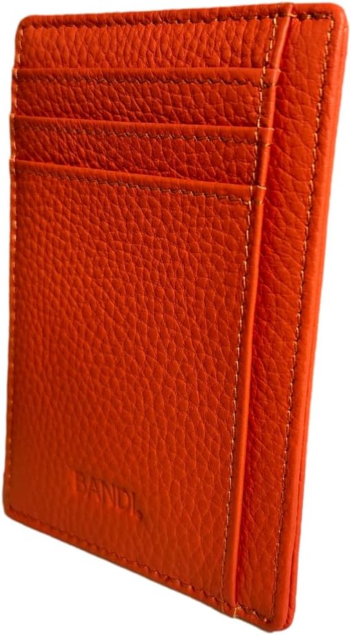 BANDI Slim Wallet, Minimalist Front Pocket RFID Blocking Wallet Credit Card Holder for Men & Women - Coral by BANDI