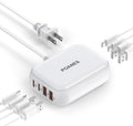 8-Port USB Charger, Multi-Port Travel USB C Charger, Mini Charging Station with USB C and A Ports, Charging Station Block for Traveling, Camping Compatible with Phone, Earbud (Grayish White) by POANES