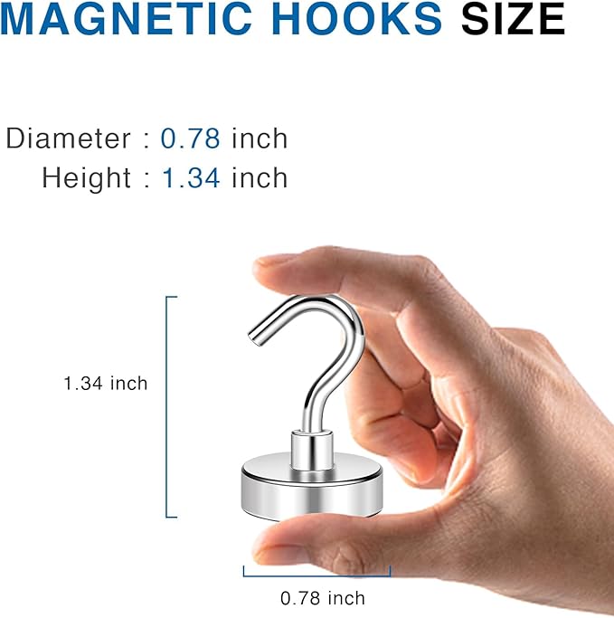 LOVIMAG Magnetic Hooks, Cruise Essentials 2026, 12 Pack-50LBS | Heavy Duty Strong Magnet Hook for Cruise Cabin, Refrigerator Fridge, Ship, Classroom, Kitchen Grills, Silver - Image 2