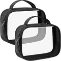 Moyad TSA Approved Toiletry Bag Clear Quart Size Travel Bags Makeup Bag | Large Opening, for Men and Women, Carry on Airline Compliant, Transparent Liquids Pouch, Black by Moyad