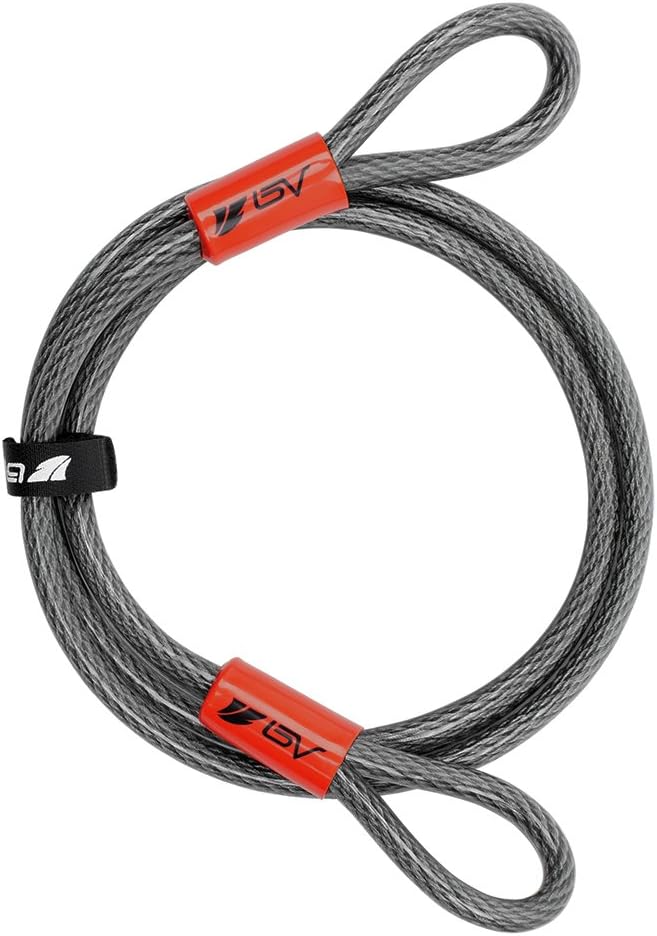 BV 7FT Heavy-Duty Security Cable Lock with Loops – Extra Thick 10mm (3/8") Braided Steel, Cut-Resistant & Weatherproof Wire Cable for Padlock, Gate, Bike, Motorcycle & Outdoor Equipment by BV