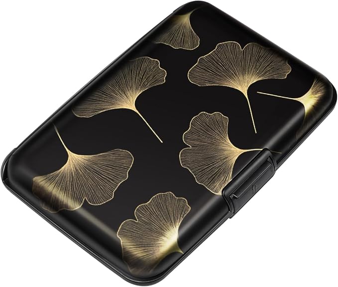 Coco Rossi Credit Card Holder RFID Aluminum Small Mini Wallet Women | Metal Wallet, Business Cards Holder, ID Case, Slim Sleeves, Womens Girls Gift, Carry Proof Wallets for Travel, Ginkgo by Coco+Rossi