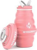 HYDAWAY 17oz Collapsible Water Bottle, Packable Leakproof for Travel | Travel-first design. Fold flat to 1.5 in for carry-ons, purses, seatbacks. Leakproof, BPA-free, dishwasher safe. by HYDAWAY