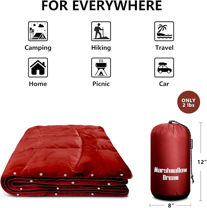 Camping Blanket, Puffy Blanket Lightweight Windproof Water Resistant for Outdoors,Hiking, Backpacking,Beach,Car,Picnic,Stadium - Image 5