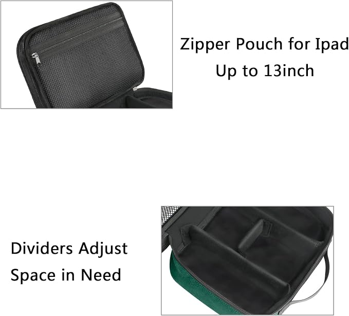 MATEIN Tech Organizer Travel Case, Large Water Resistant Cable Organizer | For Electronic Accessories, Sturdy Carrying Tech Bag, with Handle for Cord, Power Bank, Tablet (Up to 12.9inch), Peacock Blue - Image 5