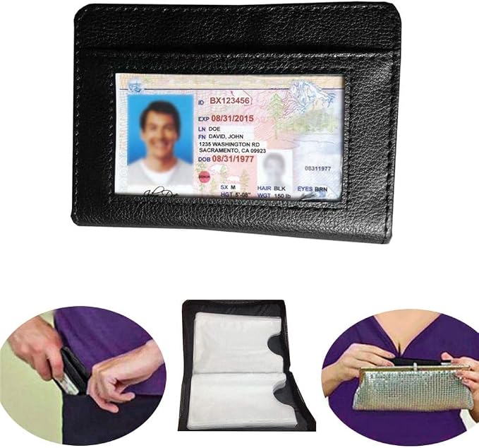 2 Pack Credit Card Holder Wallet RFID Blocking Leather Wallet for Men and Women with Zipper, Huge Storage Capacity,36 Slots - Image 2