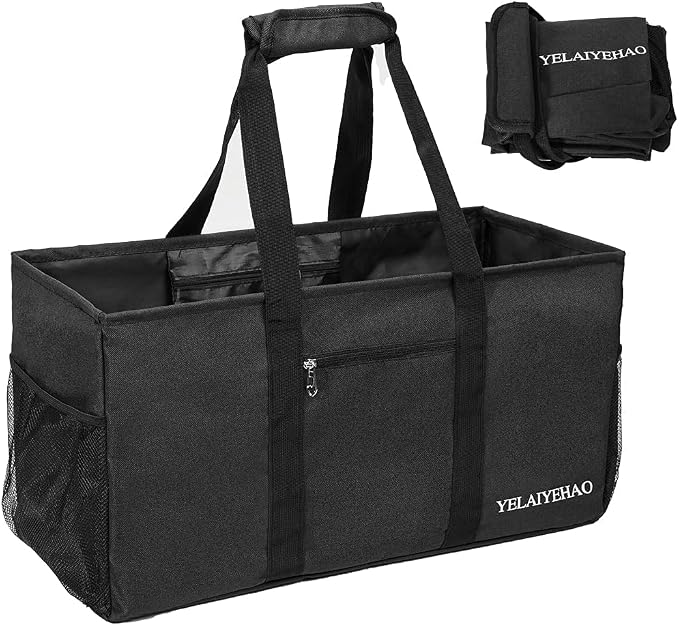 YELAIYEHAO Large Utility Tote Bag, Foldable Collapsible Tote for Storage Pool BeachShopping picnic laundry gym and Luggage by YELAIYEHAO