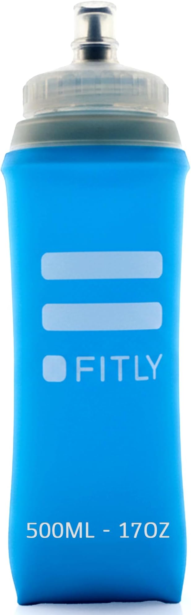 FITLY Soft Flask - Shrink As You Drink Soft Water Bottle for Hydration Pack - Folding Water Bottle Ideal for Running, Hiking, Cycling, Climbing & Rigorous Activity by FITLY