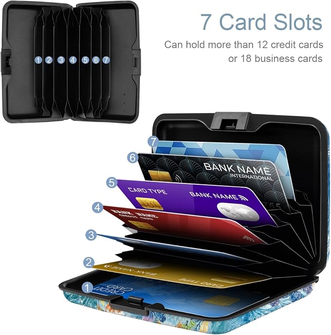 Coco Rossi Credit Card Holder RFID Aluminum Small Mini Wallet Women | Metal Wallet, Business Cards Holder, ID Case, Slim Sleeves, Womens Girls Gift, Carry Proof Wallets for Travel, Sea Turtle - Image 3