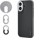 NEEWER Phone Case for 17 Only, Modular Protective TPU/PC Phone Cover with 67mm Filter Ring, 17mm Lens Backplate, T Mount Lens Adapter Compatible with Moment MagSafe iPhone 17, PA159 (Black + Silver) by Neewer