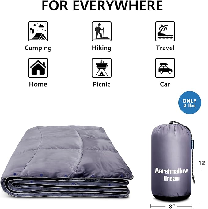 Camping Blanket, Puffy Blanket Lightweight Windproof Water Resistant for Outdoors,Hiking, Backpacking,Beach,Car,Picnic,Stadium - Image 5