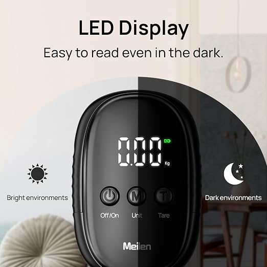 Meilen Luggage Scale，Digital Travel Suitcase Weigh Scale，110lb/50kg | With Portable Hanging, Unit Backlit LED Display, Easy-to-Read Display, Type-C Rechargeable Battery - Image 6