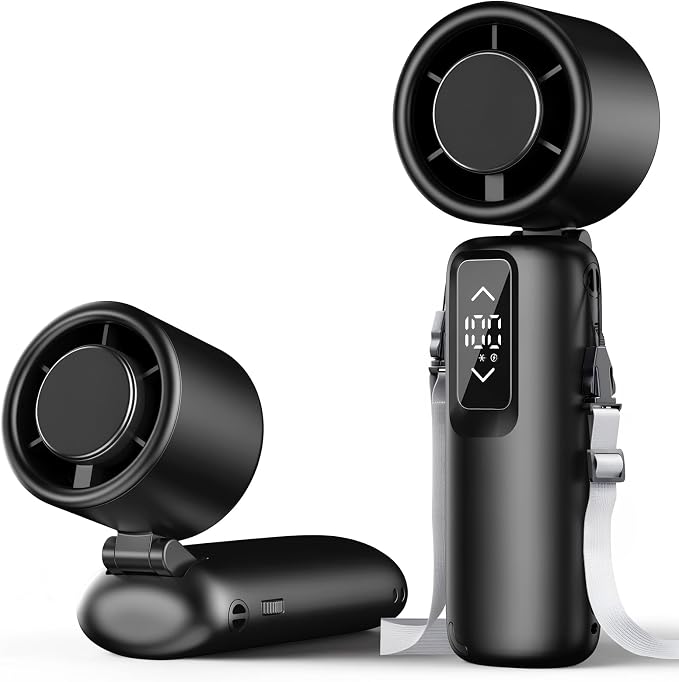 Portable Handheld Turbo Fan, 1-100 Gear Wind, Battery Operated, Up to 23 Working Hours, 3 IN 1 Personal Fan with Air Turbo Tech, Cooling Essentials for Indoor/Outdoor by Guirngou