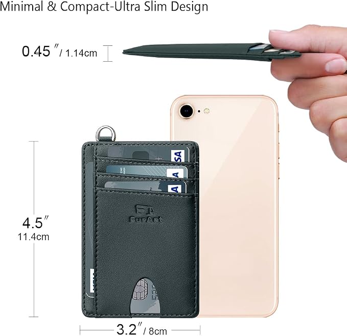 FurArt Slim Minimalist Wallet RFID Credit Card Holder for Men | slim minimalist compact rfid id window thin - Image 7