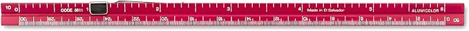Alumicolor 3611-4 Aluminum Combination Pocket Scale With Clip, 6IN, Red - Image 2