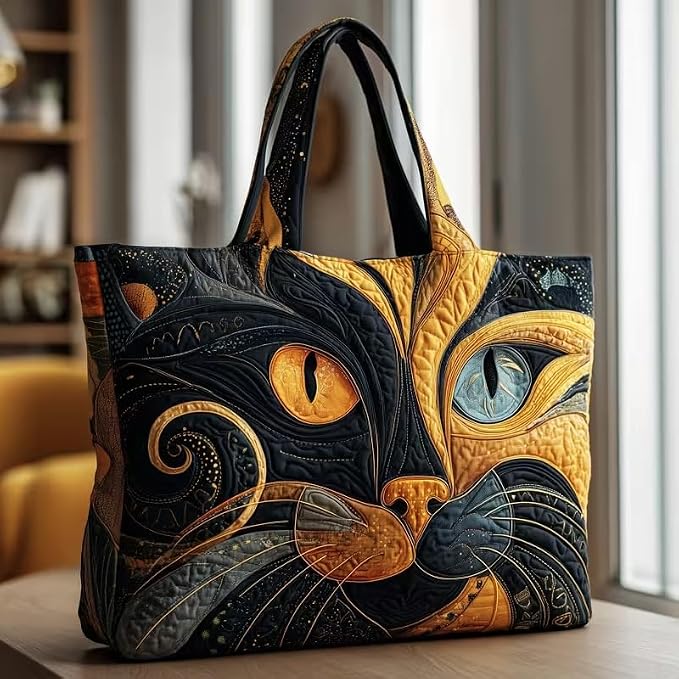 Women's Quilted Tote Bag – Lightweight Large Capacity Foldable for Travel | 20.87" L x 15.75" H - Image 5