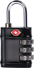 TSA Approved Combination Lock - Compact & Durable Luggage Locks, 3-Digit Resettable Password for Travel, Gym Lockers, Cabinets, Black by BARRYSAIL