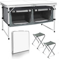 CampLand Outdoor Folding Table Aluminum Lightweight Height Adjustable with Storage Organizer for BBQ, Party, Camping by CampLand
