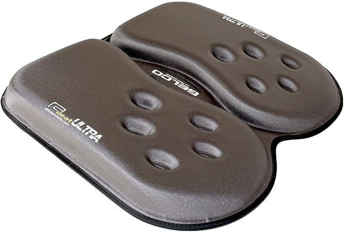 GSeat Ultra Orthopedic Gel and Foam Seat Cushion (Gray) – for Coccyx, Back, Tailbone, Prostate, Postnatal, and Sciatica Pain/Discomfort – Office, Car, Chair, Travel by GSeat