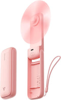 Aecooly Slim Portable Fan 2 Pack, Thin Handheld Fan, USB Rechargeable | Mini Personal [24H Max Cooling Time], Battery Powered Small Foldable Pocket for Travel, Summer, Gifts for Women -Pink by Aecooly