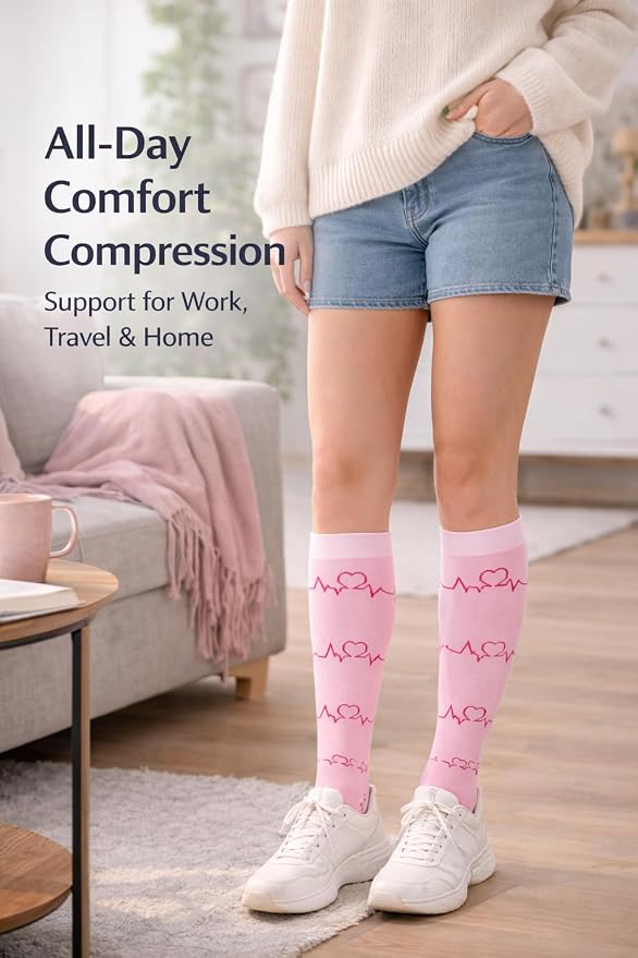 Aoliks Medical Compression Socks for Women & Men, Support Knee High Socks for Running,Nurses,Travel - Image 3