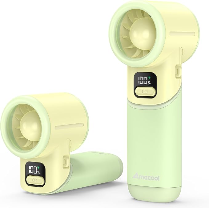 AMACOOL Portable Handheld Turbo Fan丨5 Speed Foldable Hand Fans丨Max 20 Hours Runtime丨Rechargeable Mini Pocket Cooling Fan for Travel, Outdoor Activities, Gifts for Women by AMACOOL