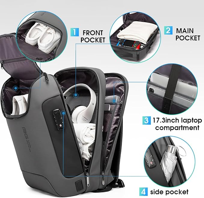 BANGE Anti Theft Backpack With TSA Lock,Waterproof Backpacks With YKK Zipper, High Tech Business Backpack For Men And Women, Laptop Backpack Fits For 17.3 Inch Notebook… - Image 2
