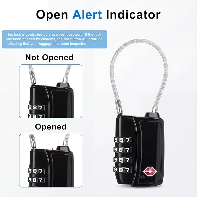 Diyife TSA Locks for Luggage, [Security Upgrade] TSA Approved Luggage Locks | TSA008, Open Alert Indicator, 4 Digit Combination Small Round TSA Travel Lock for Suitcase, Bag, Backpack, 2 Pack - Image 2