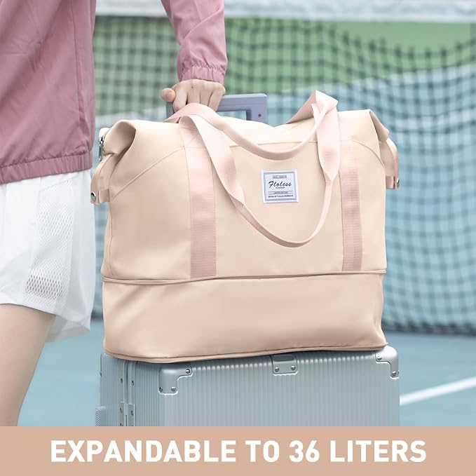 Travel Duffel Bag, Sports Tote Gym Bag, Shoulder Weekender Overnight Bag for Women - Image 2
