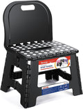 Folding Kids Step Stool with Back Support for Kids,9" Plastic Kids Chair for Outdoor or Indoor Kitchen Step Stools and Bathroom Stool for Toddlers Boys Girls by ACSTEP