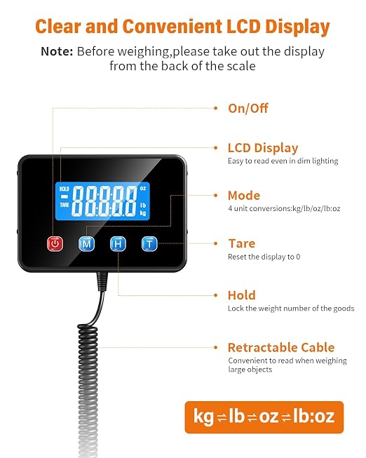 Shipping Scale, 0.5oz-440lb Digital Postal Scale for Packages | High Accuracy for Packages, Mail, Luggage, Pet, Food, Warehouse and Home Use - Image 3