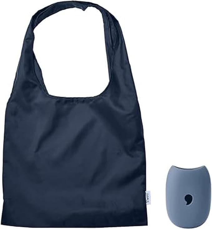 S'well Droplet Tote, Azurite, Reusable And Packable Tote Bag, Lightweight And Packs Into Silicone Capsule For Storage, Ideal For Grocery Store, Travel, Shopping, And More, One Size by Swell