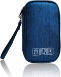 Electronic Organizer Bag Cable Organizer Travel Cord Organizer Case Pouch Portable Carrying Case for Charger Hard Drive Earphone USB SD Card (Navy) by DUMEALAGR