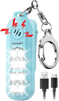 TECKNET Personal Safety Alarm 135dB with SOS Strobe Light for Women - Rechargeable& IPX4 Waterproof Running Lights with Clip On Torch & Low Battery Notice, Safety Siren for Running, Travel Kids, Blue by Tecknet