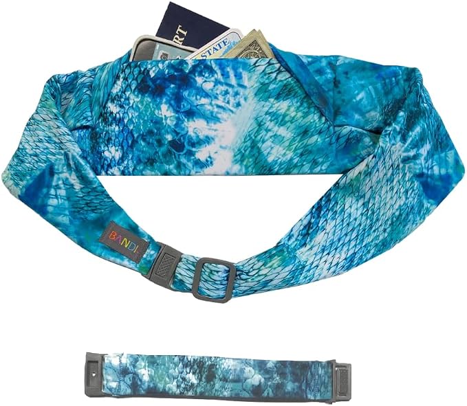 BANDI Plus Size Fanny Pack for Women - Travel-Ready Pocket Belt with Secure Hidden Money & Running Belt for Phone, Passport, Keys, & Medical Devices, Adjustable Fit, Comfortable (Seaside) by BANDI