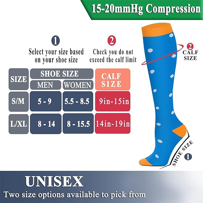 QUXIANG Copper Compression Socks for Women & Men Circulation (8 Pairs) - Best for Running Athletic Cycling - 15-20 mmHg - Image 6