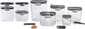 ProKeeper+ Airtight Food Storage Container Set – Clear Plastic Flour and Sugar Canister Set with Magnetic Accessories for Kitchen Organization (Grey, 13-Piece) by Unknown