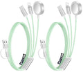 2Pack Travel Essentials for Apple Watch Charger,3-in-2 Multi Charging Cable | Cruise Vacation Camping Essentials for iPhone Charger,Type C/Lightning for iWatch,iPhone 17-12,Xbox Series X&S-4FT Green by Accessoriesforphoneandelectricproducts
