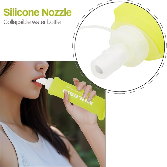 Soft Flask Running Bottles Collapsible Water Bottle Foldable for Traveling Running Vest Collapse Hydration TPU 250ml for Runner(250ml-Pack of 2) - Image 4