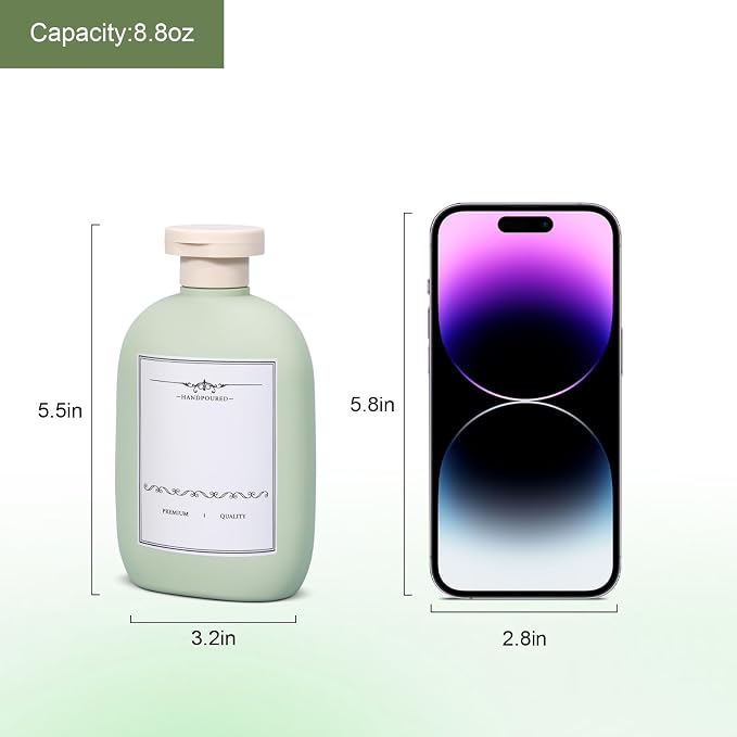 8.8 oz Plastic Travel Shampoo Bottles, Empty Plastic Squeeze Bottles with Flip Cap for Toiletries, Leakage-proof Travel Shampoo and Conditioner Bottles (4 pack, Green) - Image 4