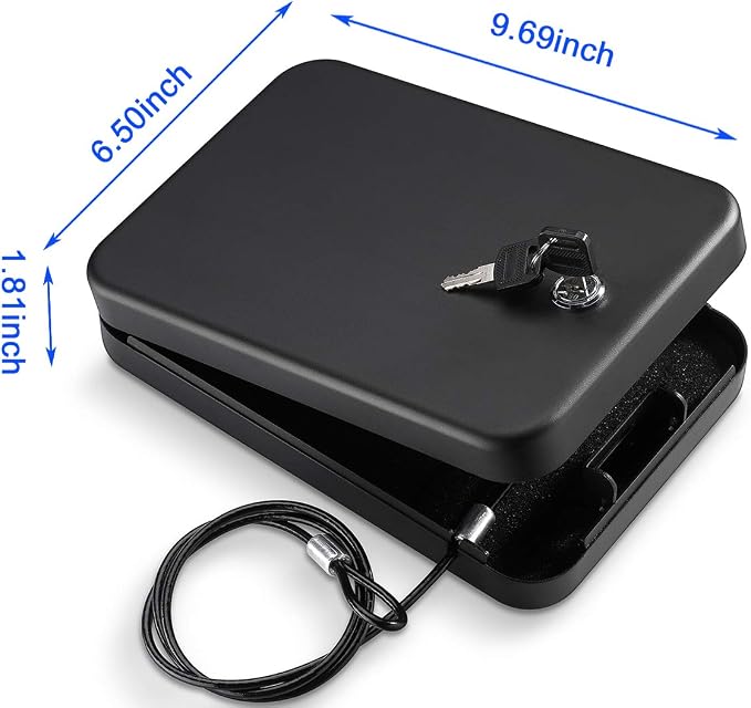 Younion Pistol Safe, Portable Travel Gun Safe, Gun Lock Box, Black - Image 7