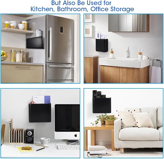 Picowe 3 PCS Magnetic Laundry Storage, Magnetic Storage Box for Laundry Room, Kitchen, Bathroom, Office, Space-Saving Trash Container Hanging on Dryer, Washer or Wall Mount Trash Bin (Black) - Image 6