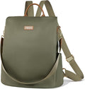 Convertible Backpack Purse for Women Anti Theft Nylon Backpack Green | Hidden Back Zipper Opening, Compact Travel Size,Summer Purse, Daypack for College Work, Fits 13-inch laptop by Fmeida
