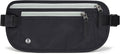 FuninCrea Waterproof Hidden Money Belt for Travel, Anti-Theft Belt Bag with RFID Blocking Function Adjustable Slim Waist Bag with 2 Zipper Pockets & 1 Back Pocket for Travel Running (B, Black & Grey) by FuninCrea