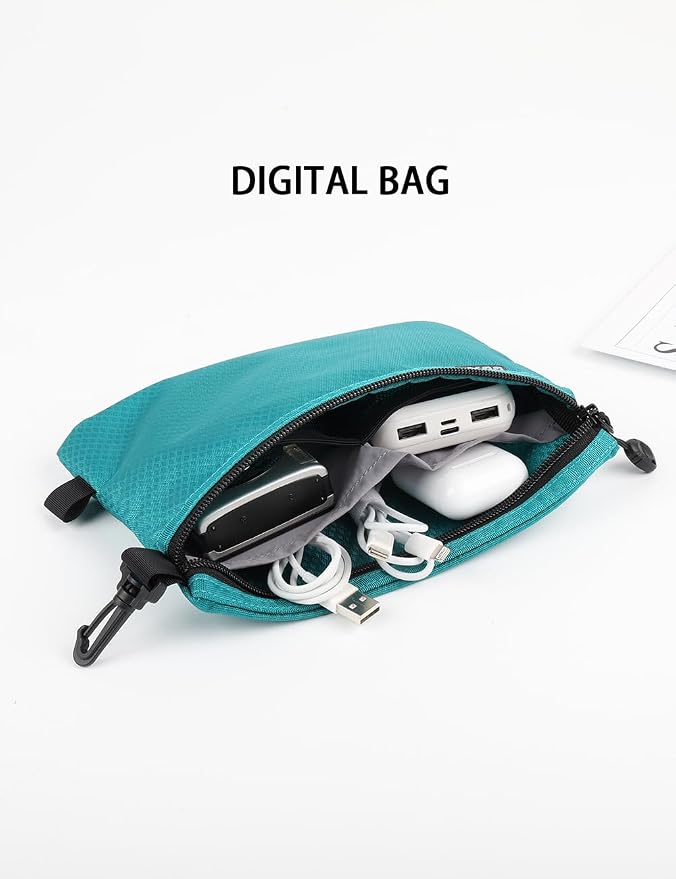 GOX Small Toiletry Bag for Men Bulk Cosmetic Bag Dopp Kit Carry On Zipper Pouch Organization Nylon Small Packing Sack Waterproof (Turquoise) - Image 4