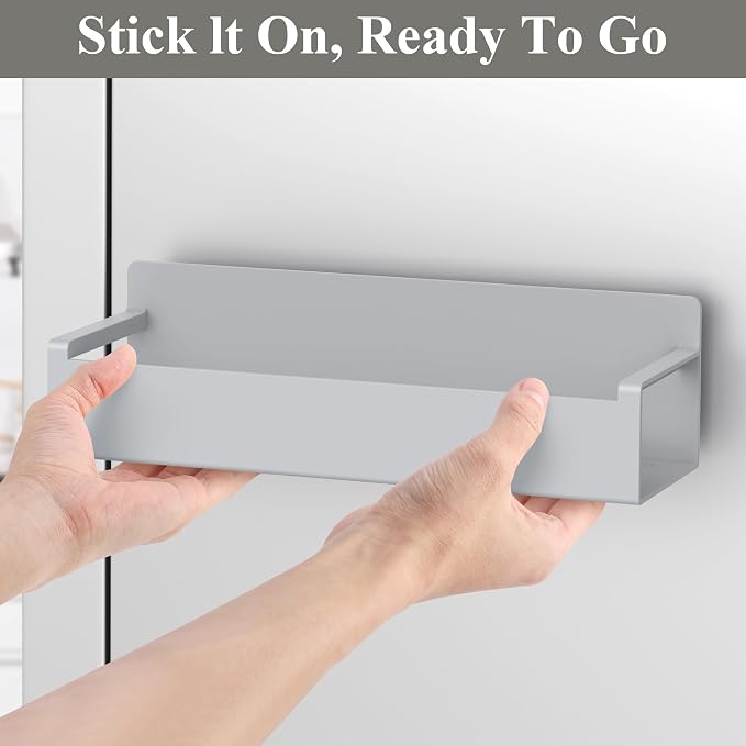 HuggieGems 4 Pack Magnetic Spice Rack Organizer for Refrigerator and Oven, Silver Fridge Organizers and Storage for Kitchen - Image 5