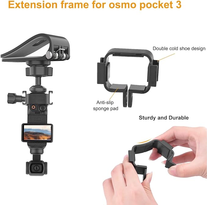 Pocket 3 Car Mount, 360° Adjustable Car Sun Visor Mount Compatible with Insta360 X5 X4 X3, GoPro Hero 13 12 11 10 9 8 7 6 5 Black, DJI Osmo Pocket 3 Action 5 pro/4/3, AKASO and More Action Cameras - Image 5