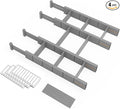 SpaceAid Bamboo Drawer Dividers with Inserts and Labels, Kitchen Adjustable Drawer Organizers, Expandable Organization for Home, Office, Dressers, 4 Dividers with 9 Inserts (17"-22" Gray) by SpaceAid