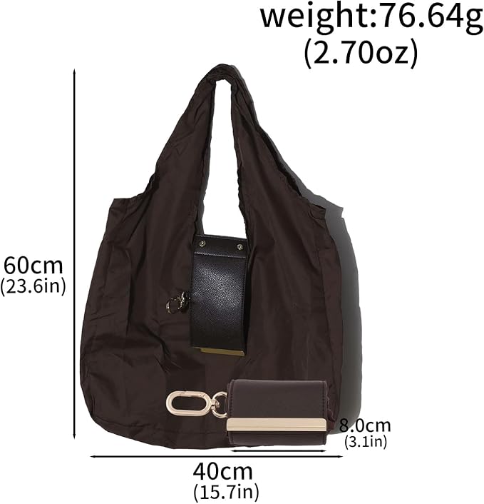 Foldable Tote Bag Keychain - Large Capacity Portable Shopping Bag Keyring - Reusable Groceries Bag for Daily Use - Image 4