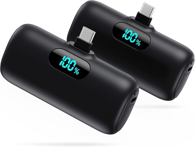 [2 Pack]Portable Charger Power Bank for iPhone 17/16/15,Mini USB C Portable Power Bank 5000mAh Fast Charging Battery Pack Travel Essentials for iPhone 15/16/17 Plus/17 Pro/17 Pro Max,Samsung Android by Swyop